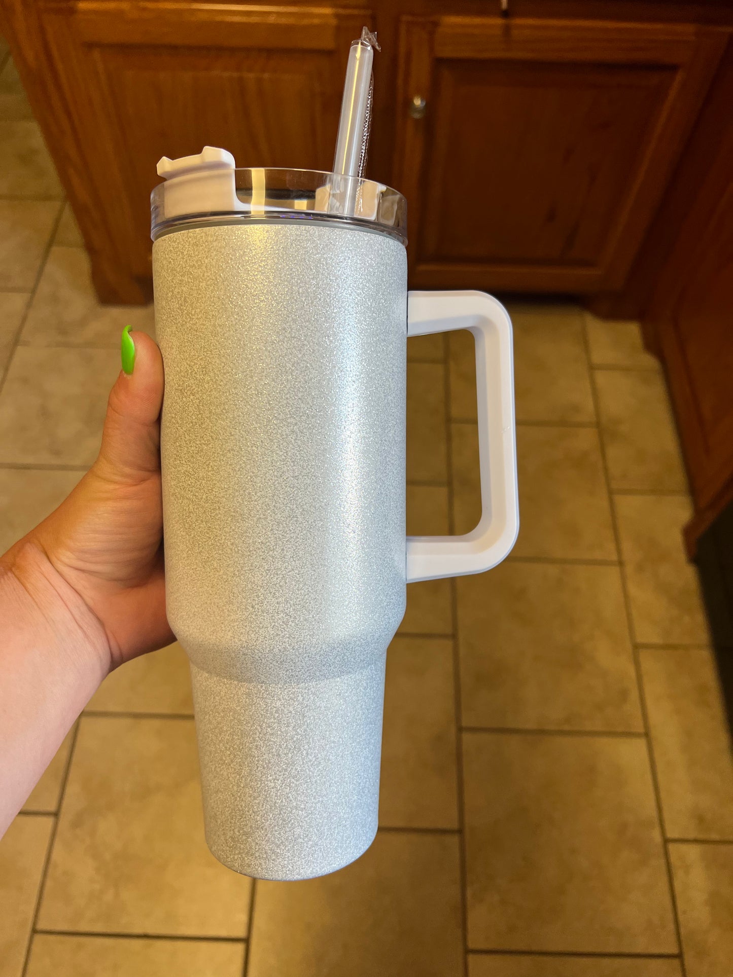Custom Glitter 40 oz Sublimation Handle Cup