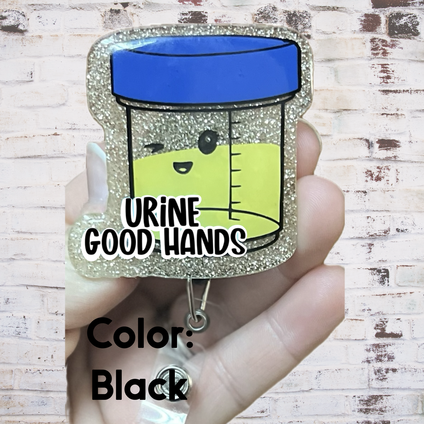 Urine Good Hands Badge Reel