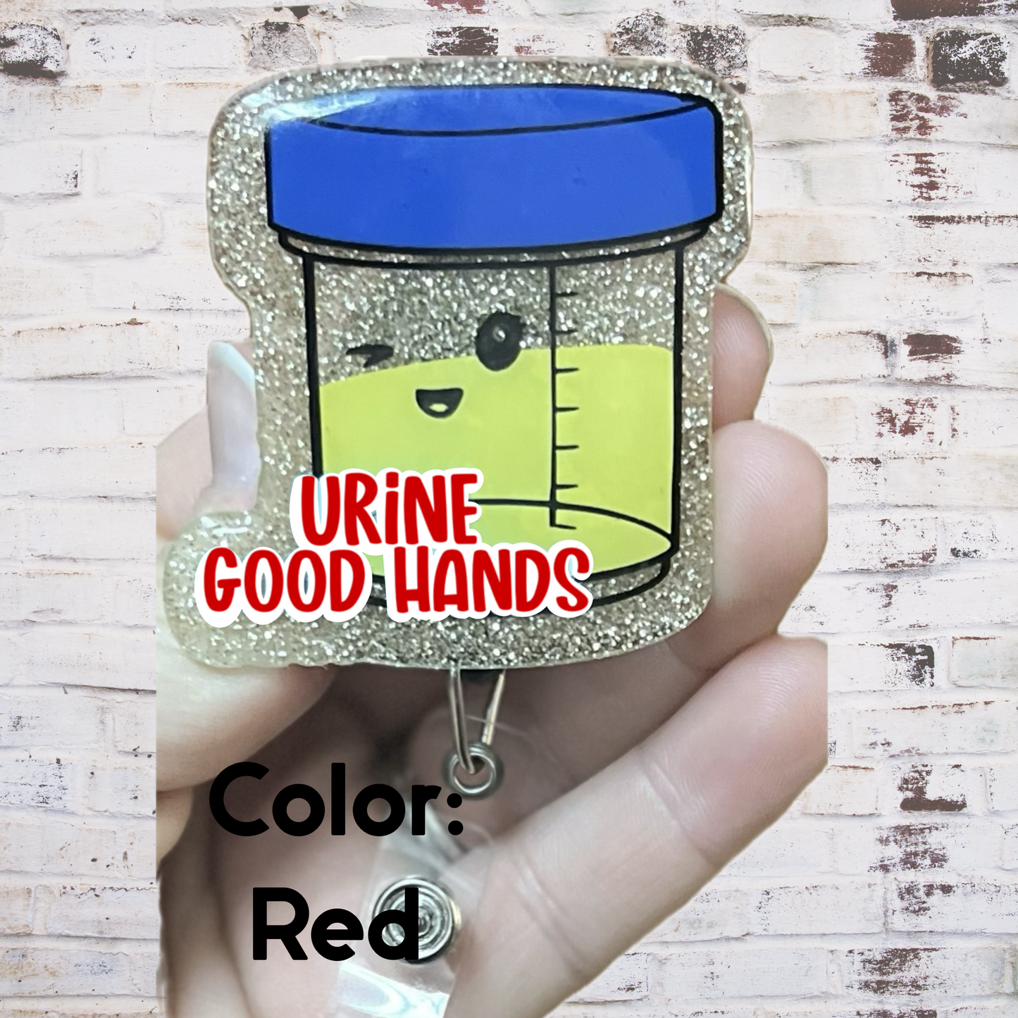 Urine Good Hands Badge Reel