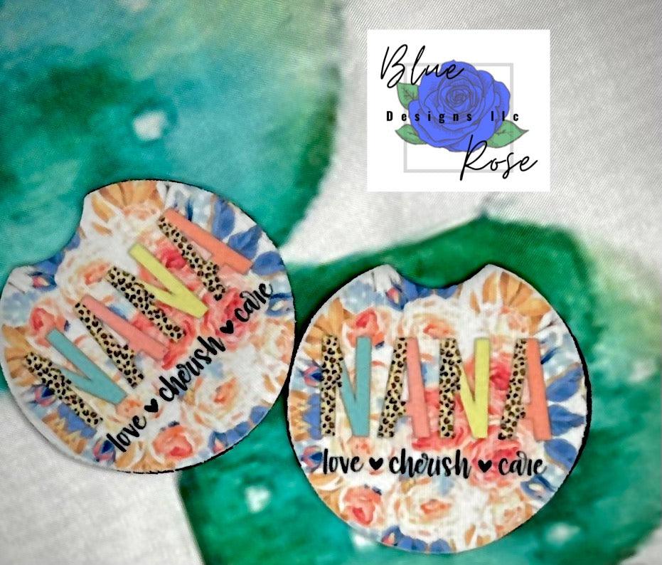 Nana Car Coasters - Blue Rose Designs LLC